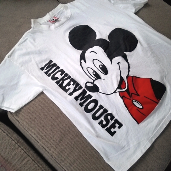 Vintage 1980's Mickey Mouse Shirt, Oversized, Disney World Screen Printed Tee - Picture 1 of 10